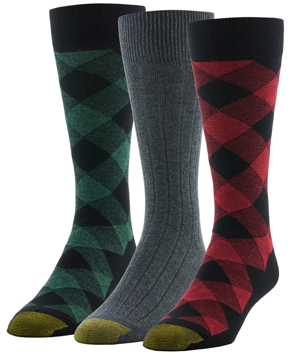 Holiday Check Crew Socks, 3-Pack by Gold Toe