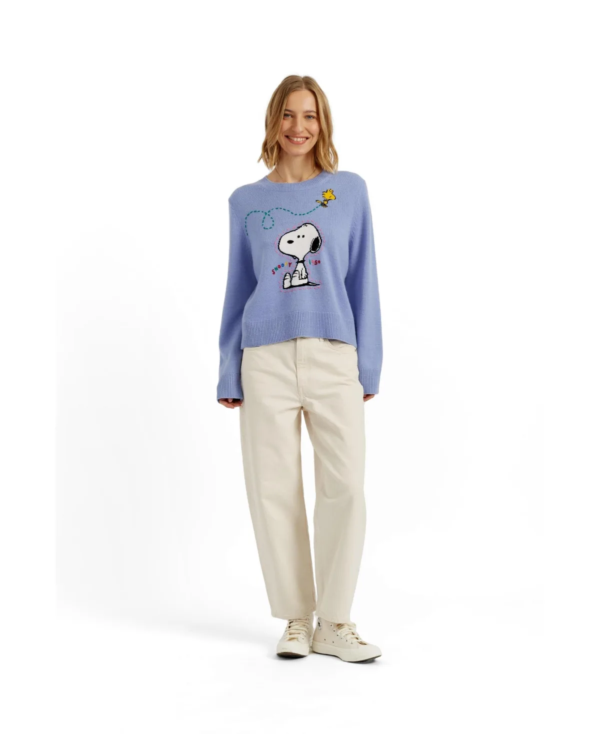 Chinti and Parker Wool-Cashmere Snoopy Embroidered Sweater by Parker
