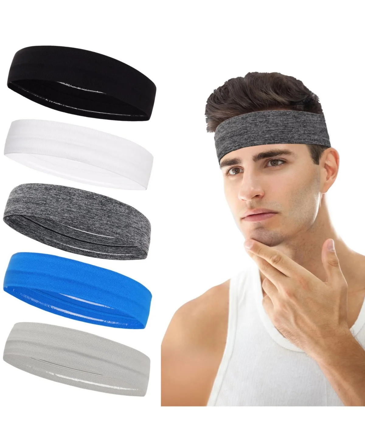 Non-Slip Running Headbands, 5-Piece Set by Peneyon