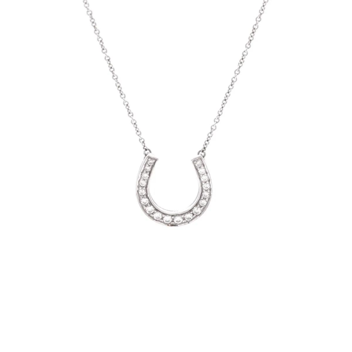 Pre-Owned Tiffany & Co Horseshoe Necklace - Platinum (pt950) by Tiffany & Co.