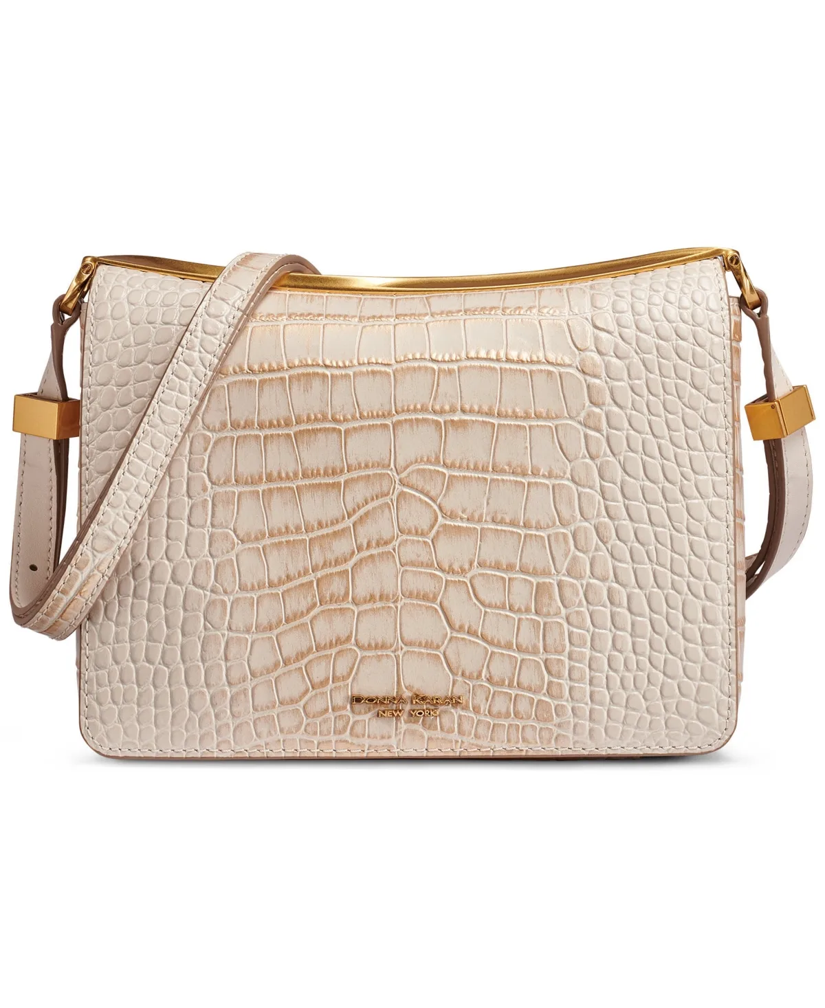 Jericho Metallic Croc Convertible Shoulder Bag by Donna Karan New York