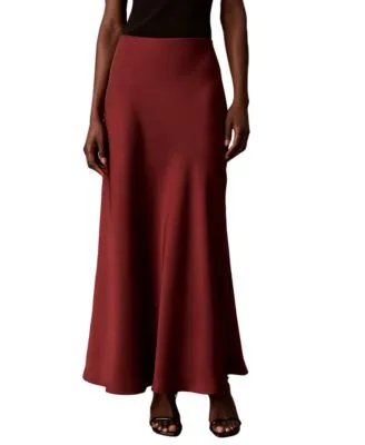 Pull on Satin Maxi Skirt by Calvin Klein
