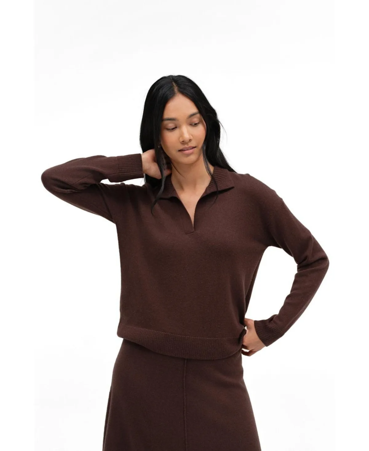 Chinti & Parker Collared V-Neck Relaxed-Fit Wool-Cashmere Sweater by Parker