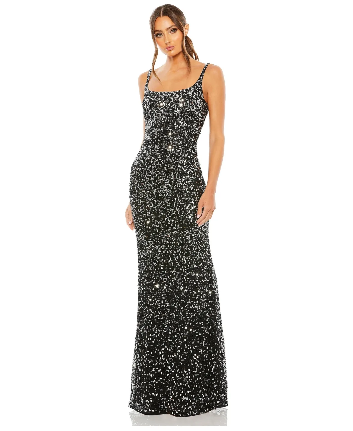 Mac Duggal Sequined Low Back Slip Gown by M.A.C.
