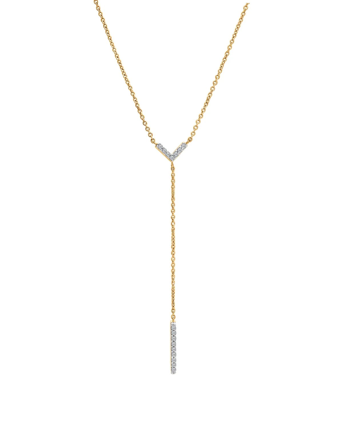 Esme Diamond Y-Neck Cable Chain Necklace (1/10 ct. t.w.) in 10k Yellow Gold