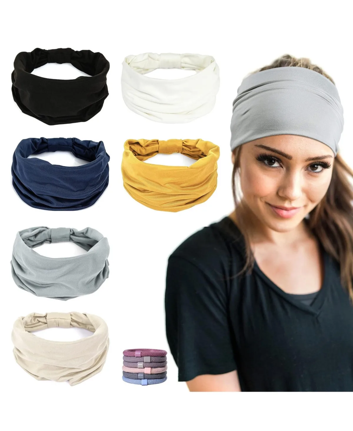 Wide Non-Slip Knotted Headbands