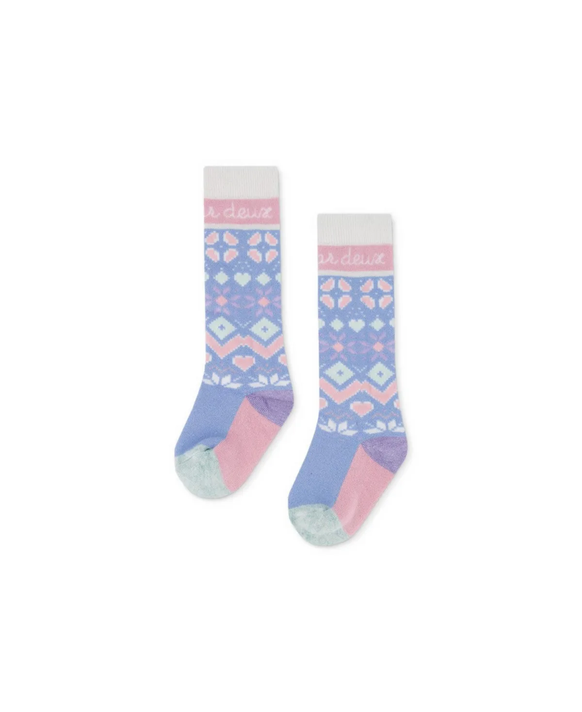 Merino Wool Fair Isle Ski Socks by Deux Par Deux