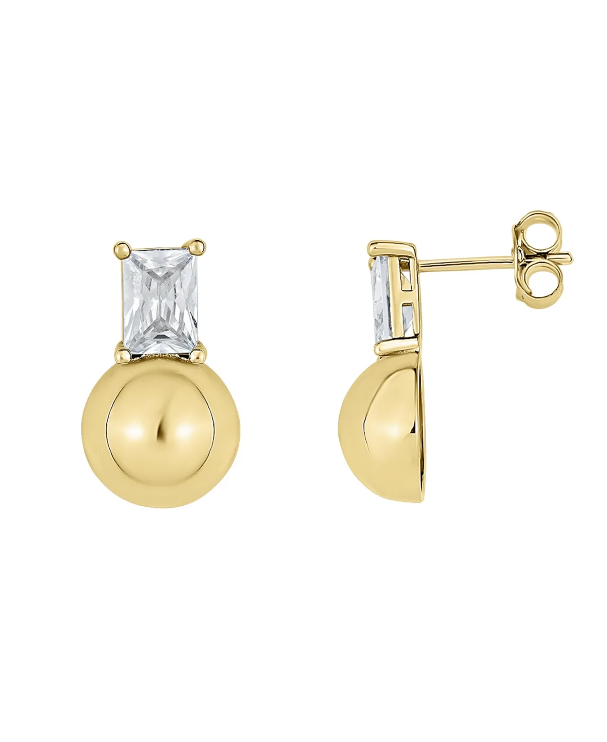 Cubic Zirconia 18K Gold Plated Post Earring by And Now This