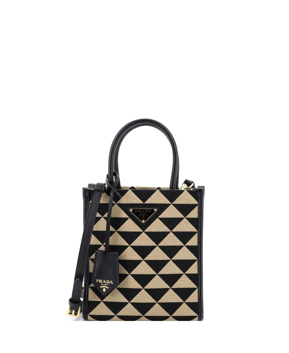 Pre-Owned Mini Symbole Shopper Tote Jacquard by Prada