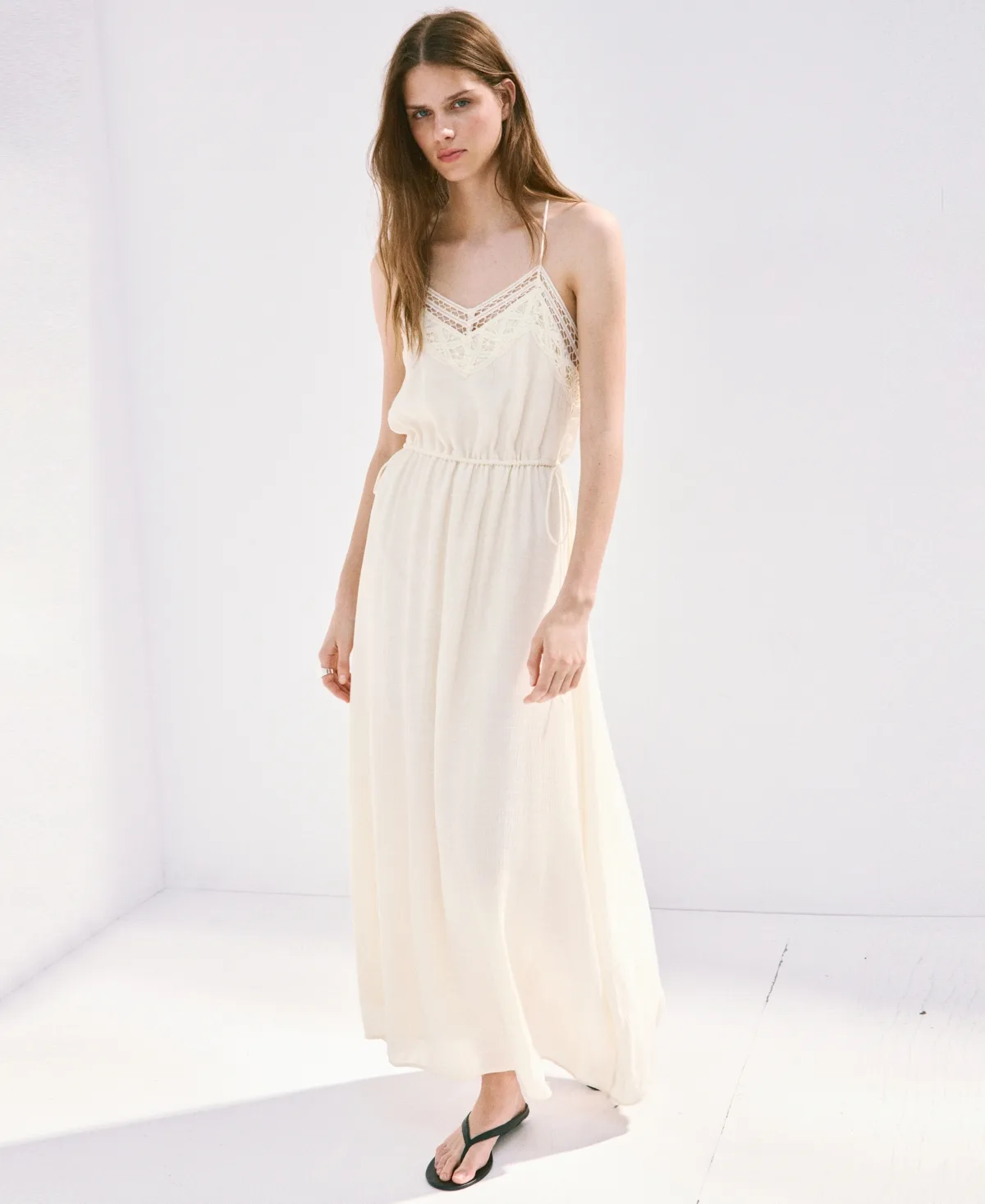 Openwork Embroidery Crinkled Dress by Mango