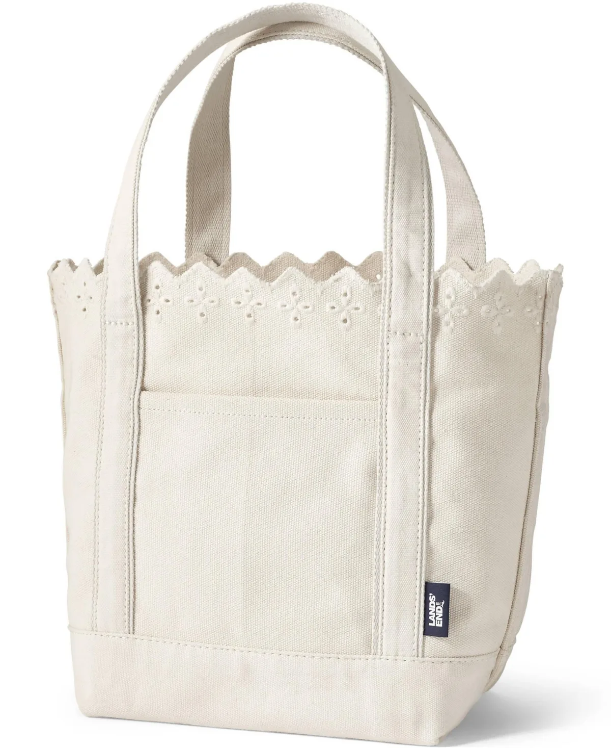 Medium Eyelet Canvas Open Top Tote by Lands' End