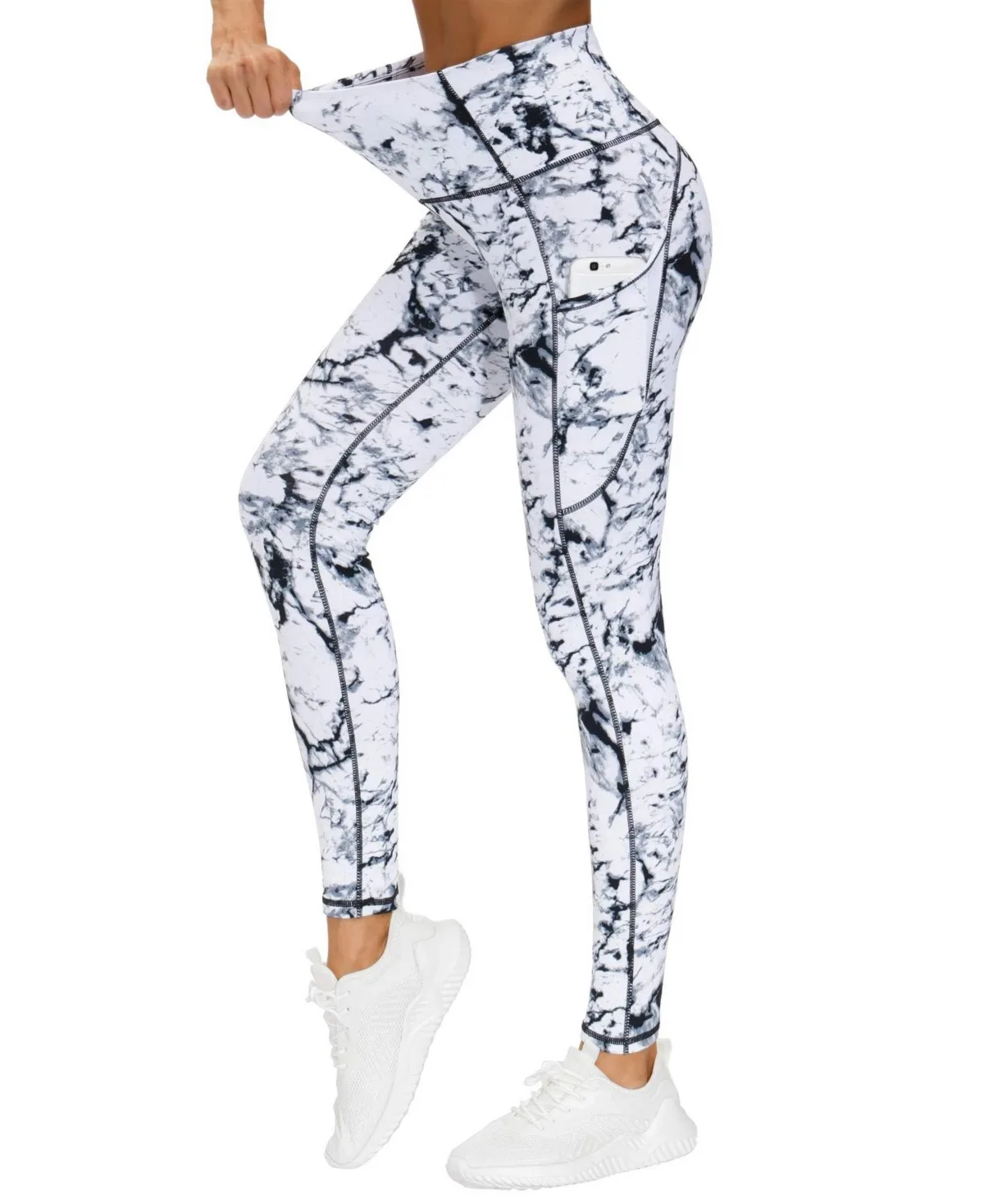 Thick High Waist Yoga Leggings with Pockets Workout Compression Pants by Furlihong