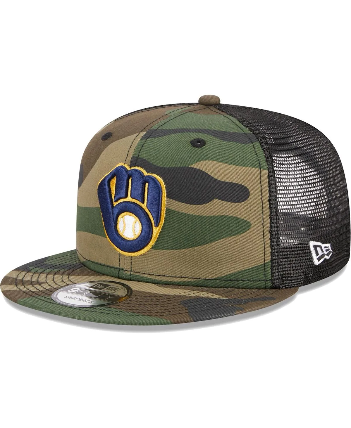 Milwaukee Brewers Woodland Camo Trucker 9FIFTY Snapback Hat