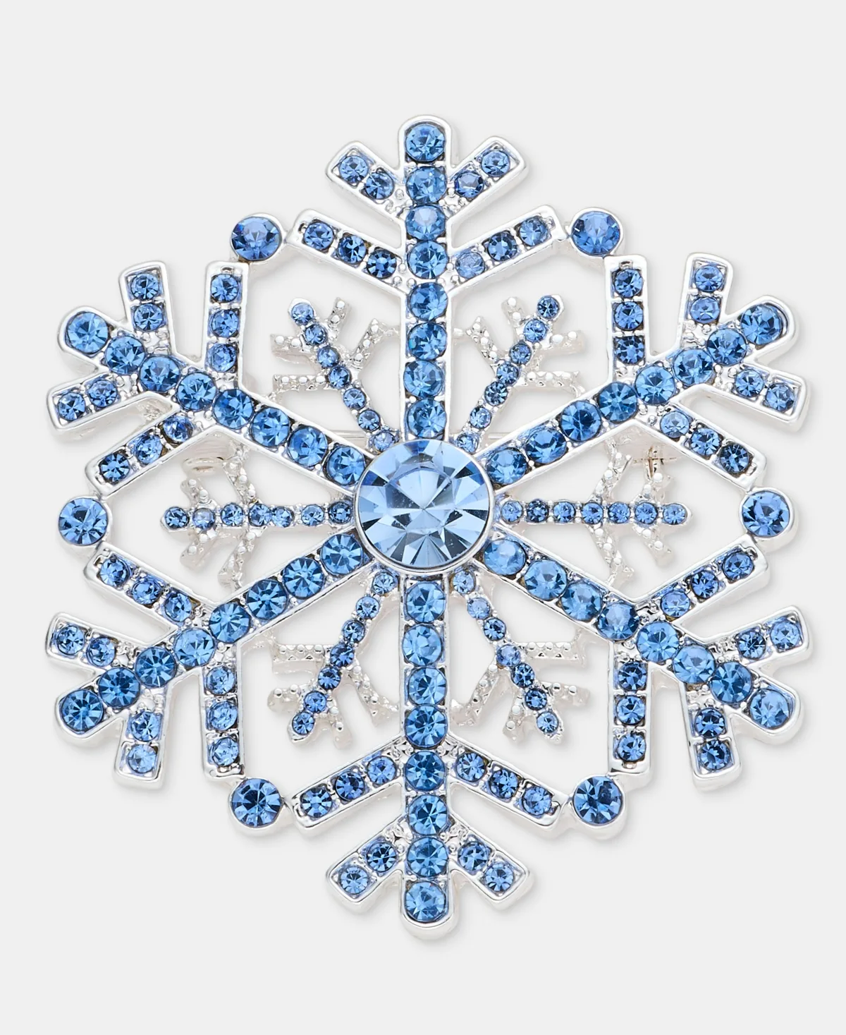 Crystal Silver-Tone Snowflake Pin by Anne Klein