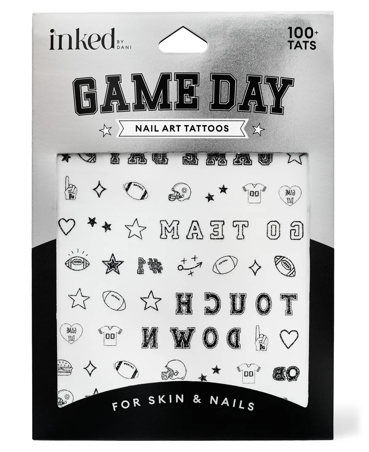 Game Day Victory Nail Art Tattoos by Inked by Dani