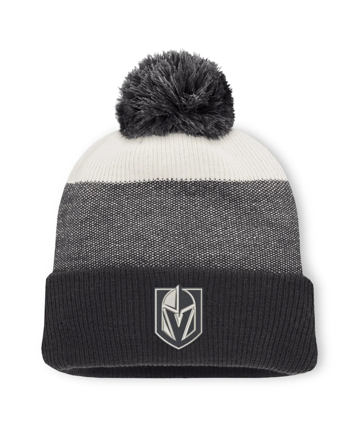 Vegas Golden Knights Monochrome Cuffed Knit Hat with Pom by Fanatics