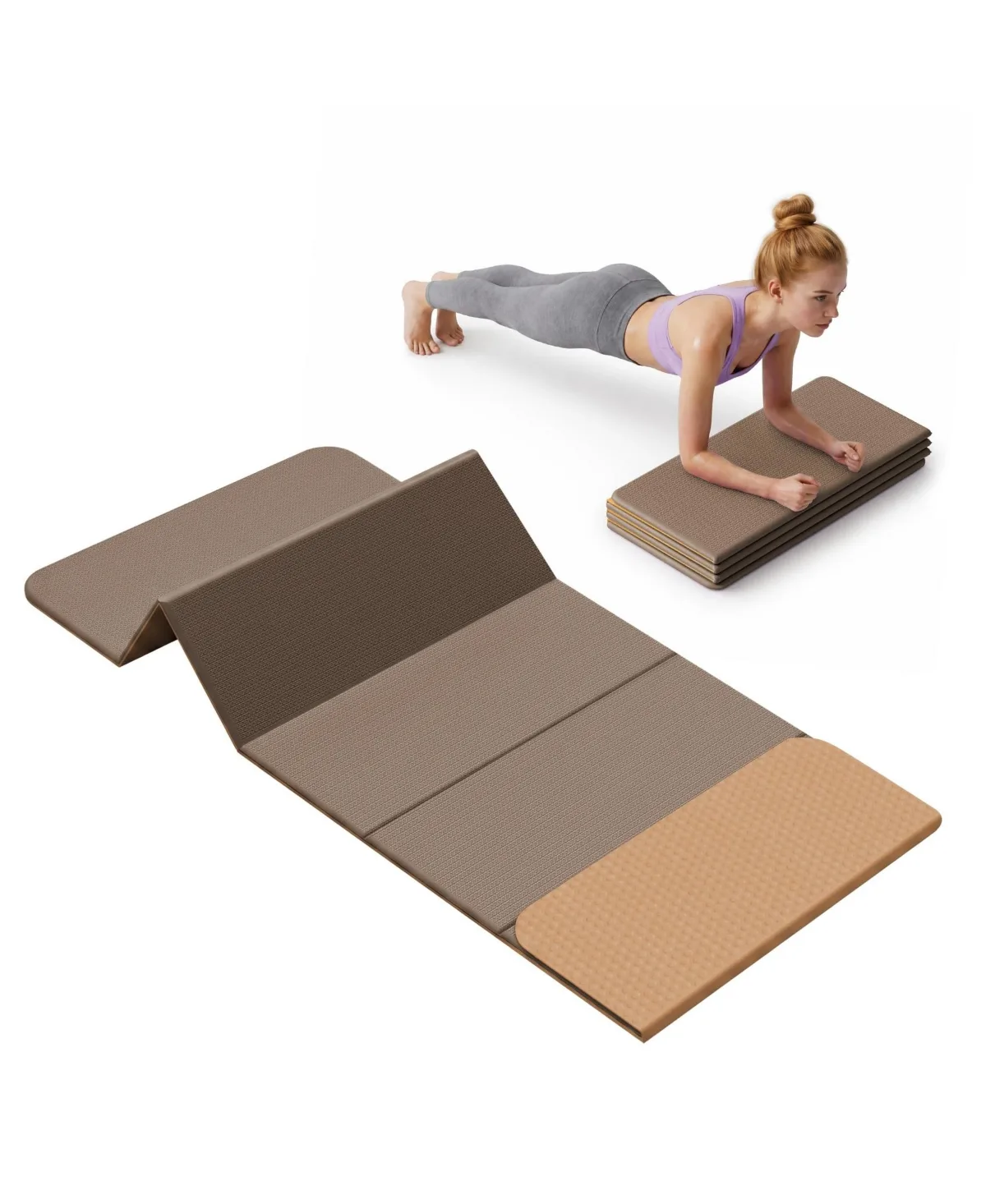 10mm Thick Foldable Yoga Mat Non-Slip Portable Quick Rebound Easy Clean by Sportneer