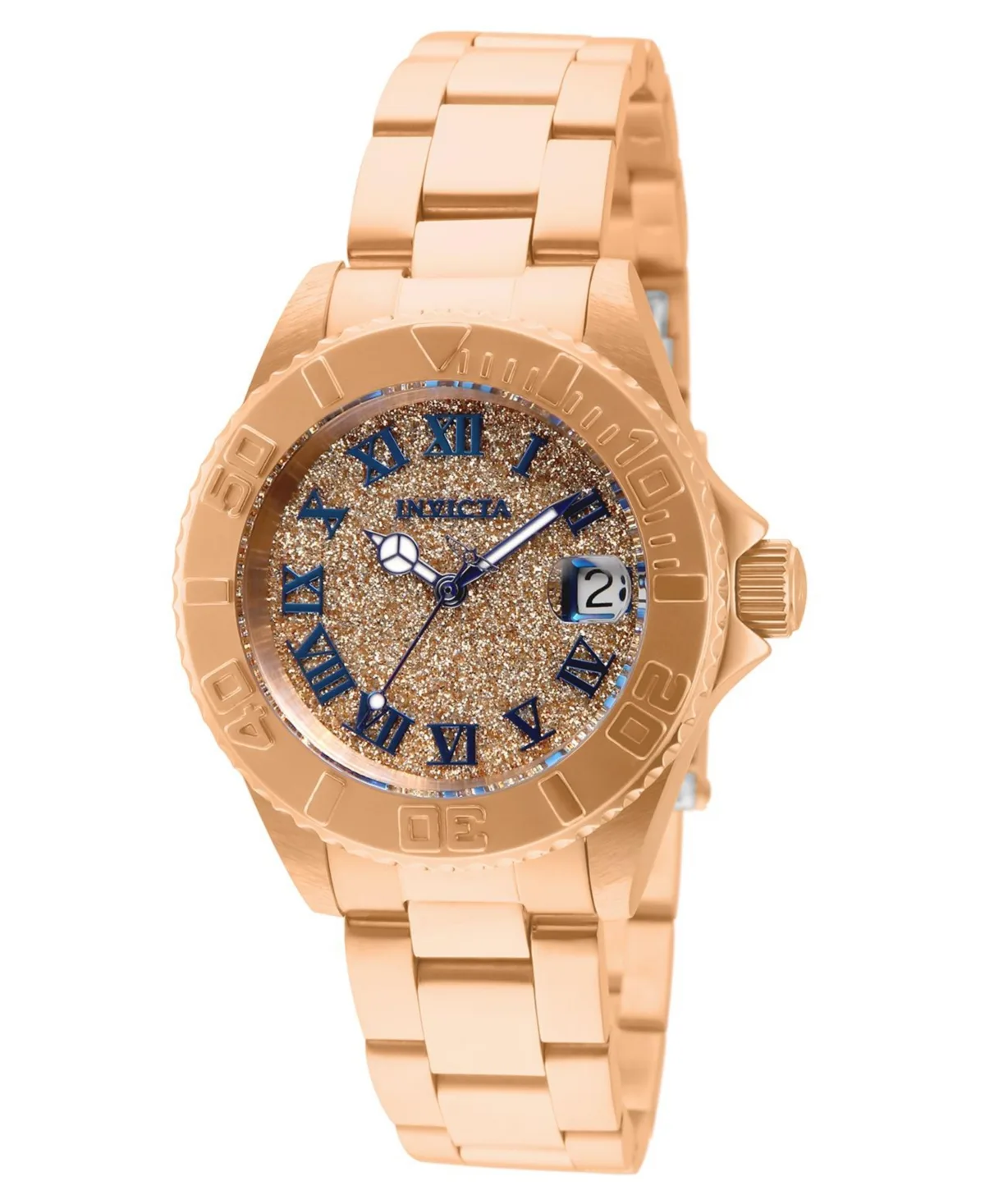33361 Angel Quartz 3 Hand Rose Gold Dial Watch
