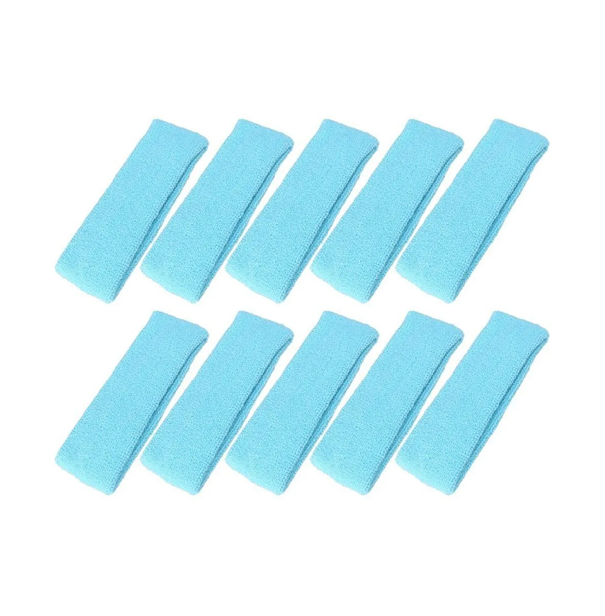 10 Pack Cotton Sports Headbands Sweat Absorbent for Workout Gym Outdoor Activities by Furlihong
