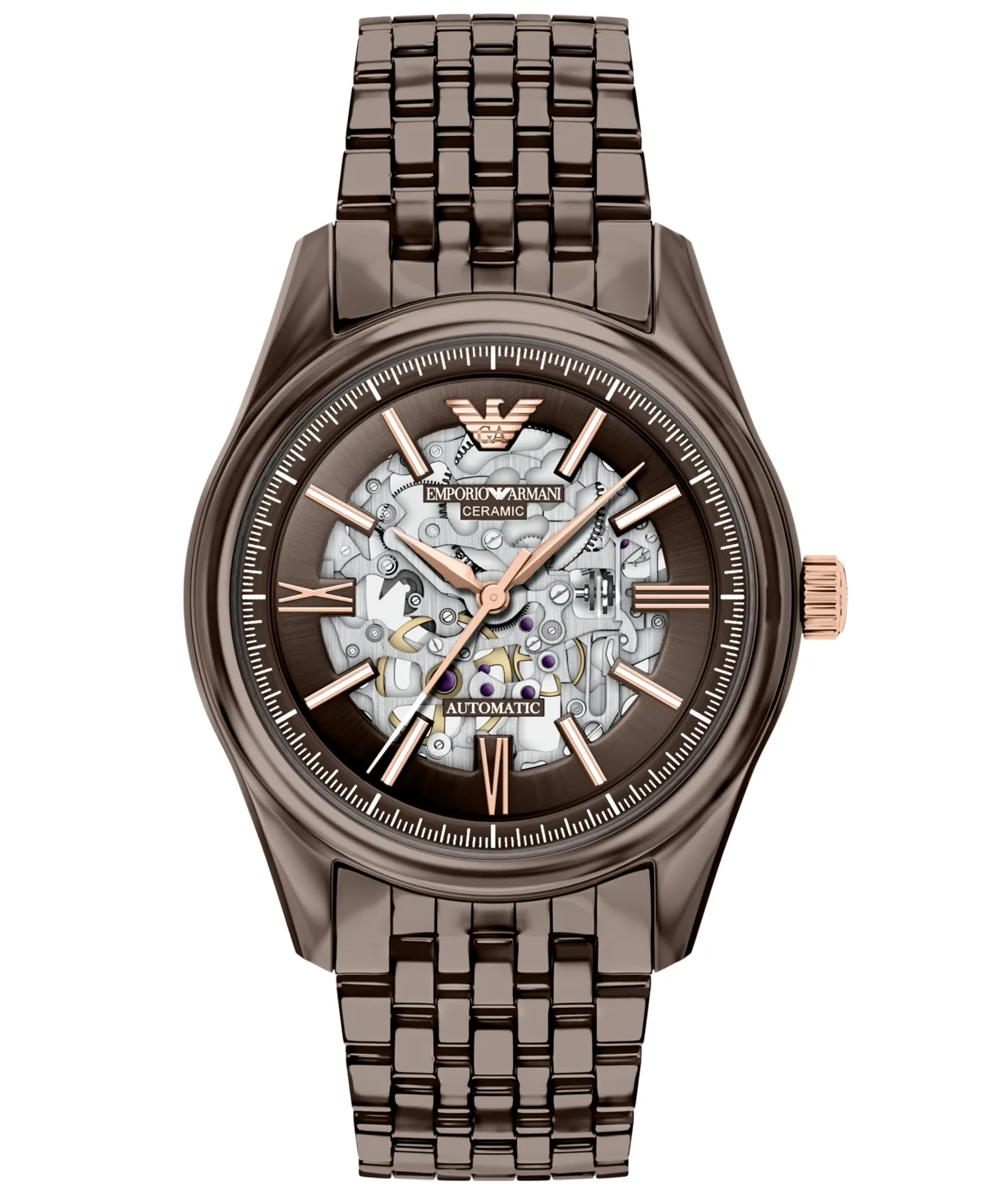 Emporio Armani Automatic Brown Ceramic Watch, 43mm by Armani