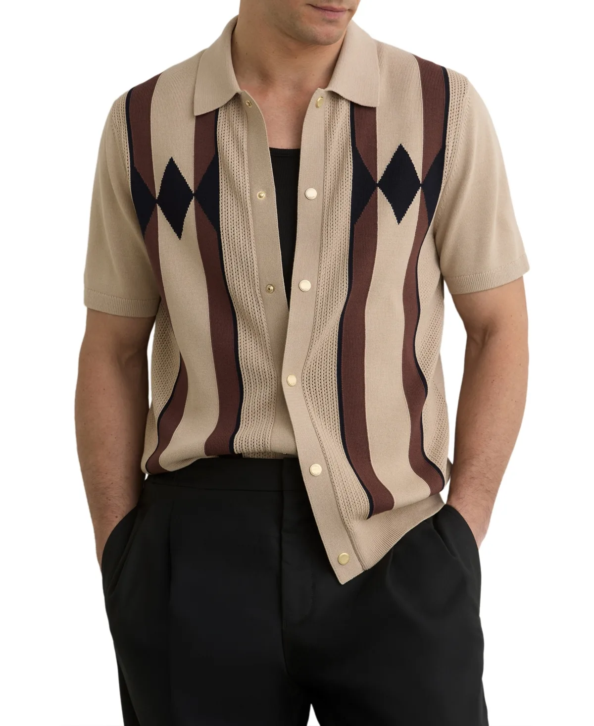 Axis Argyle-Knit Shirt by Reiss