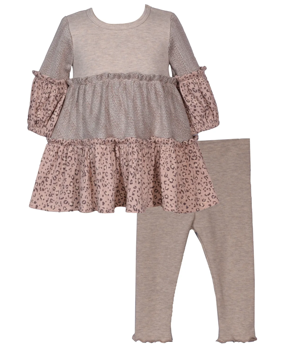 Animal Print Long-Sleeve Top and Leggings, 2-Piece Set by Bonnie Baby