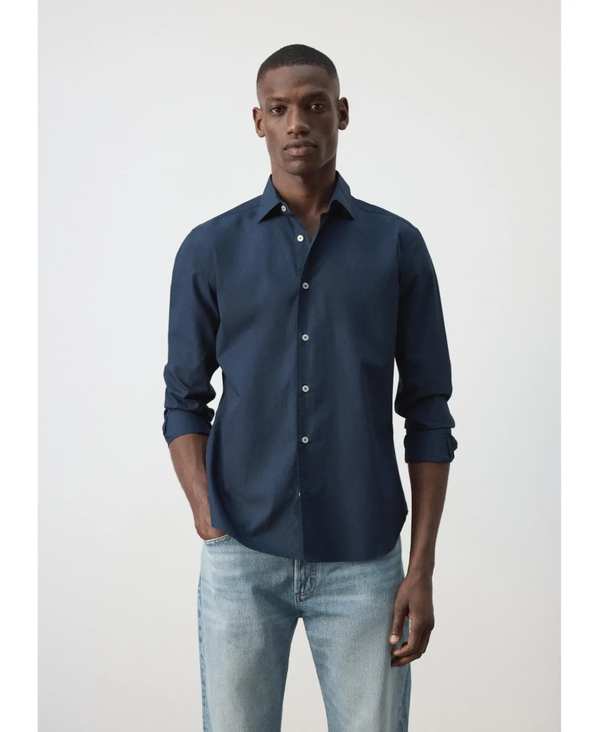 Long-Sleeve Button-Down Cotton Shirt