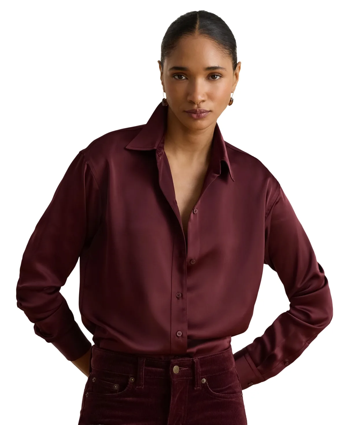 Lauren Ralph Lauren Relaxed-Fit Satin Charmeuse Shirt by Ralph Lauren