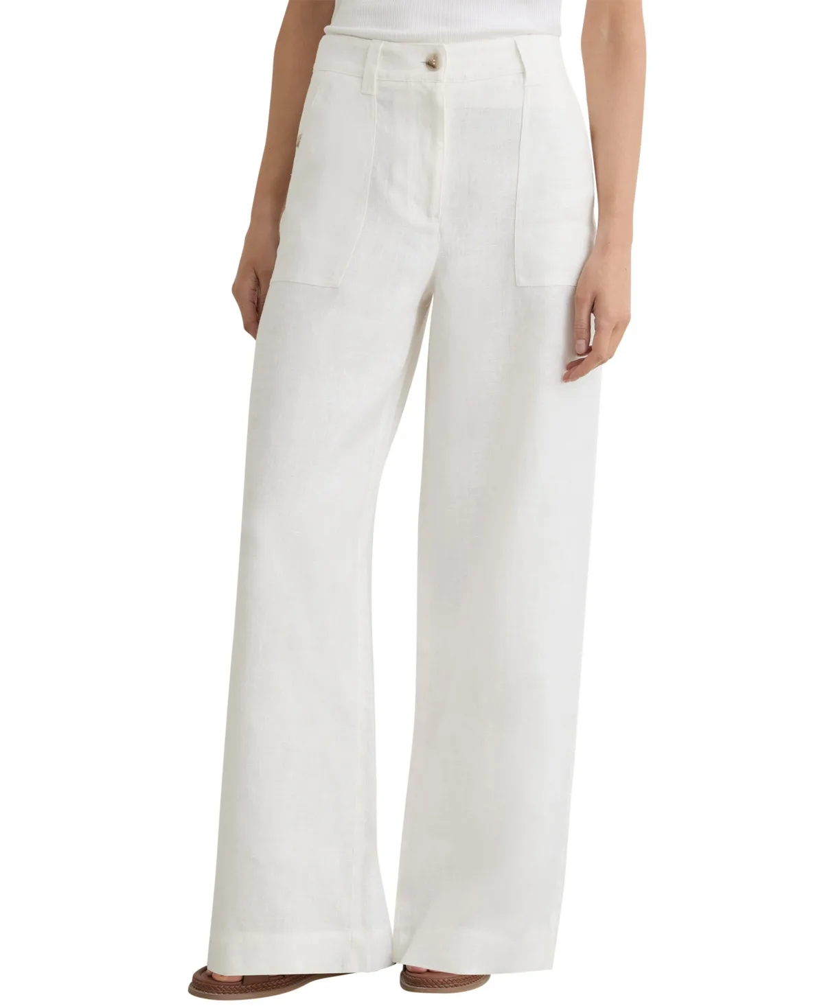 Ashby Wide-Leg Linen Pants by Reiss