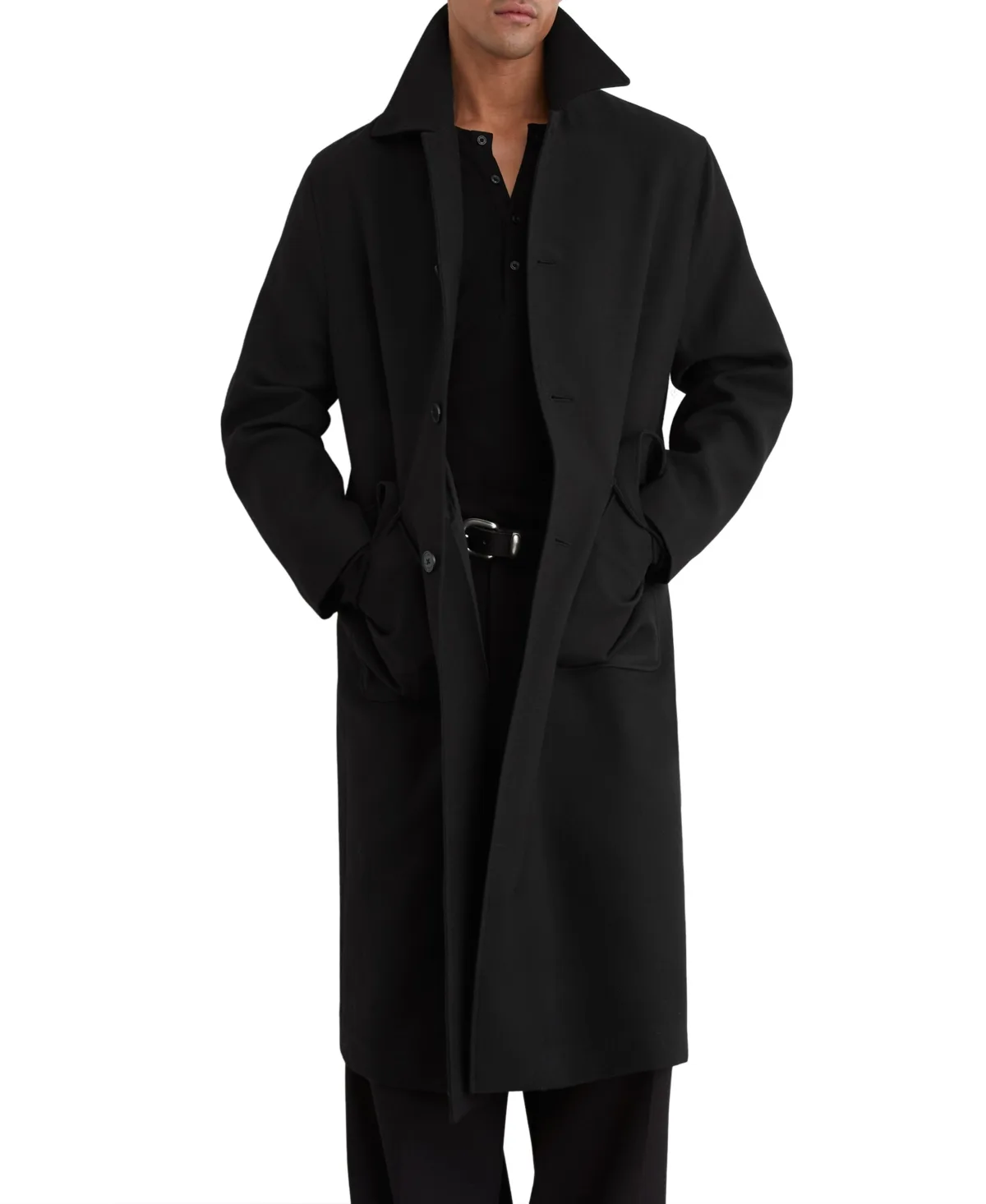 Clyde Wool-Blend Twill Single-Breasted Overcoat by Reiss