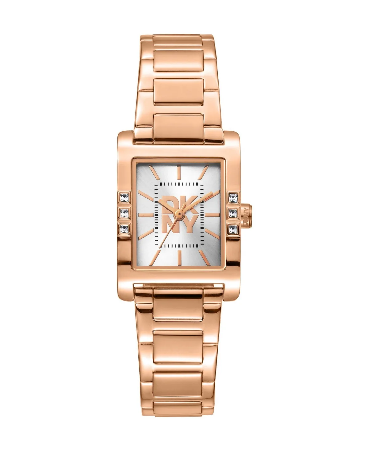 Logo Quartz Water-Resistant Ip Rose Stainless Steel Bracelet Watch, 22 mm by DKNY