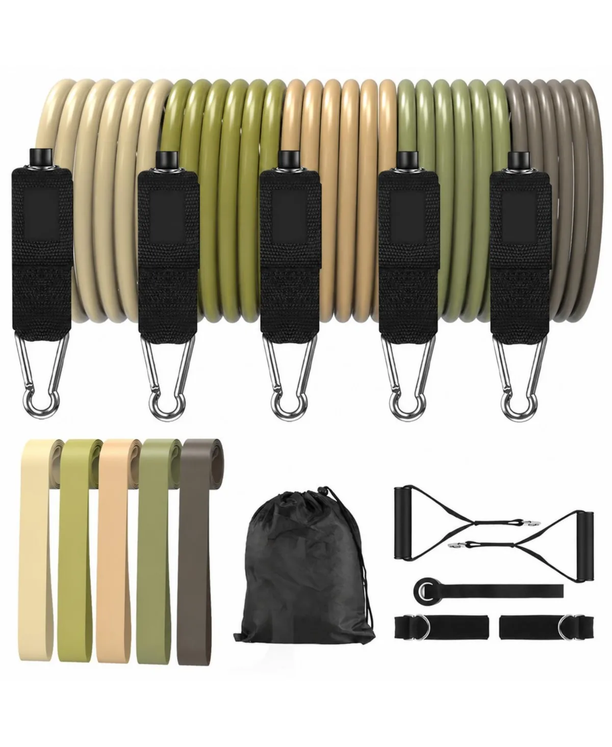 5 Level Adjustable Resistance Bands Set for Full Body Workout 16pcs by Sportneer