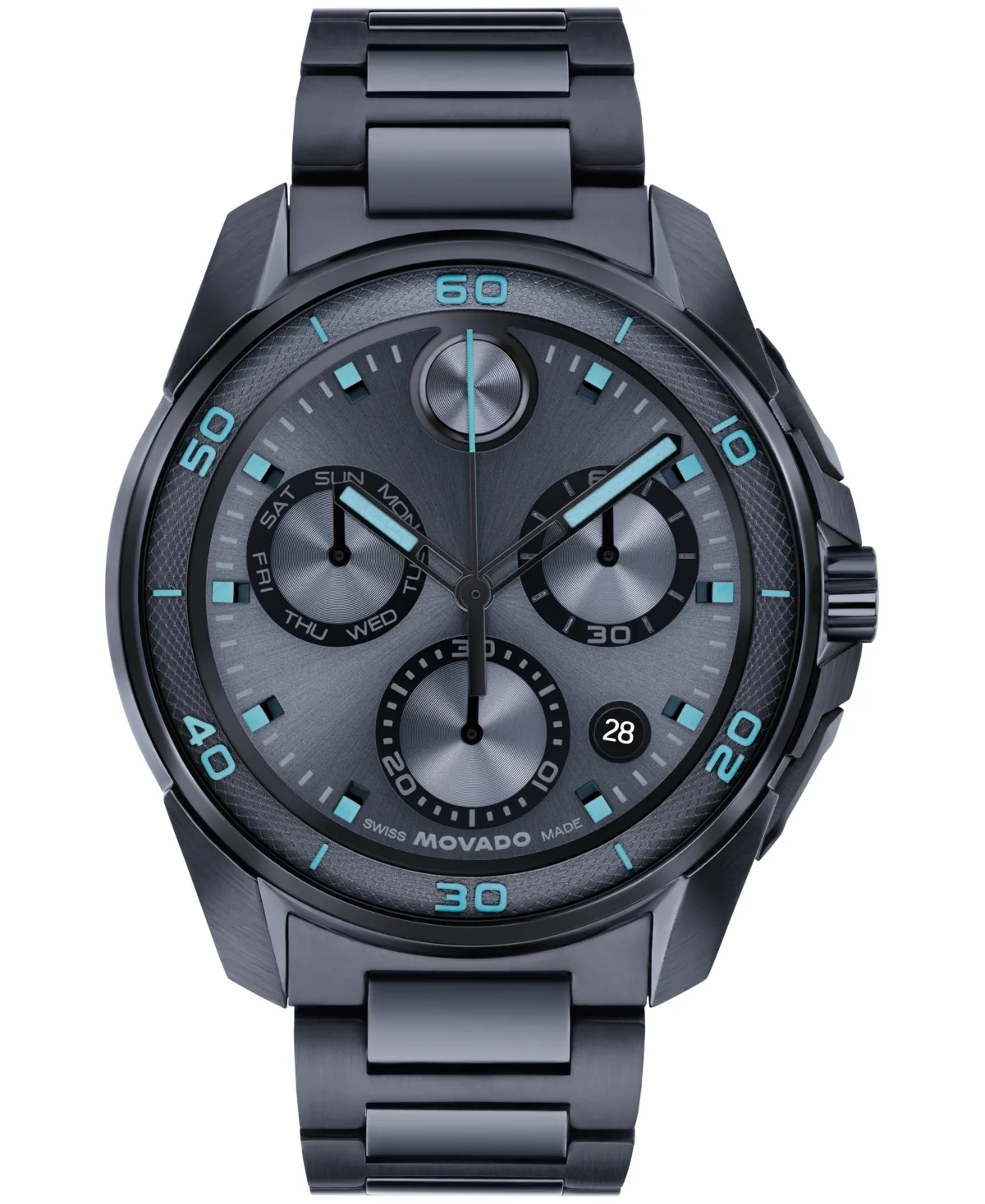 Bold Verso S Swiss Quartz Chrono Ionic Plated Dark Blue Stainless Steel Watch 44mm