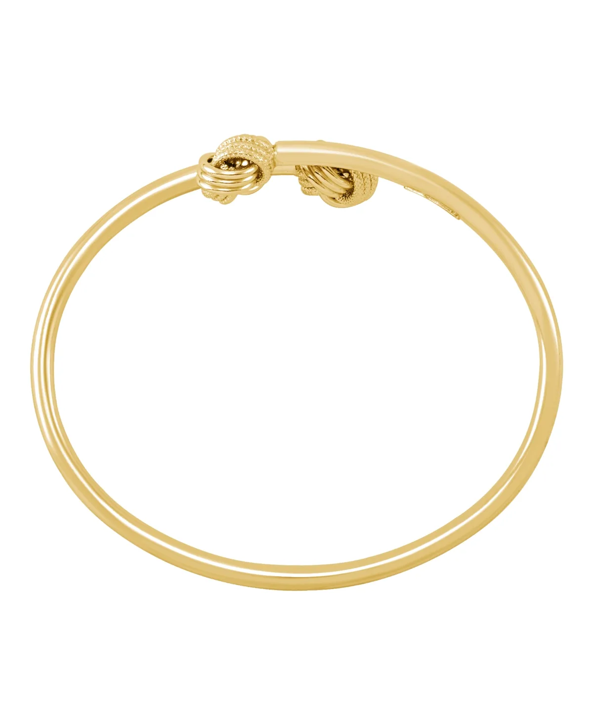 Bypass Cuff with Knot Bangle in 14K Yellow Gold-Plated Sterling Silver by Italian Gold