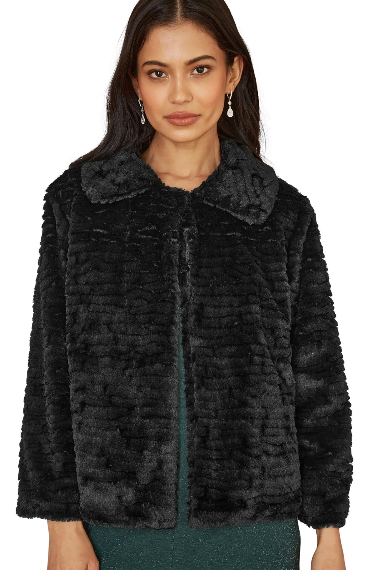 Faux Fur Short Jacket by Yumi