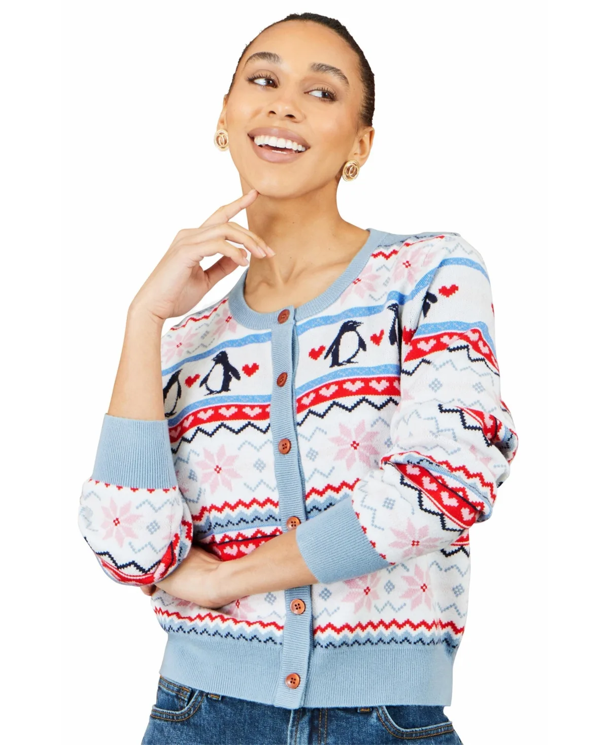 Penguin Fair Isle Cardigan by Yumi