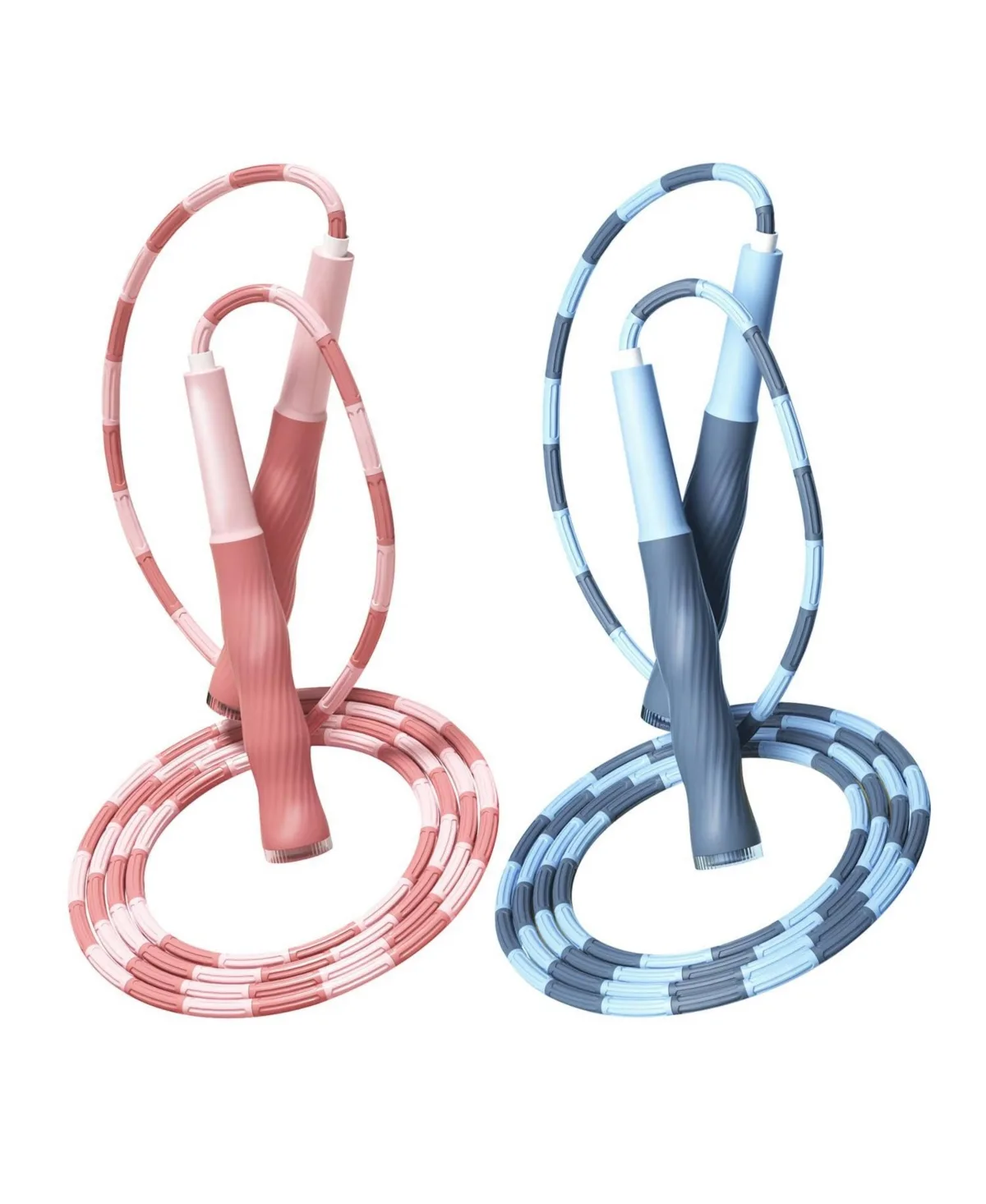 Adjustable Tangle Free Segmented Beaded Jump Rope with Soft Anti Slip Handles by Sportneer