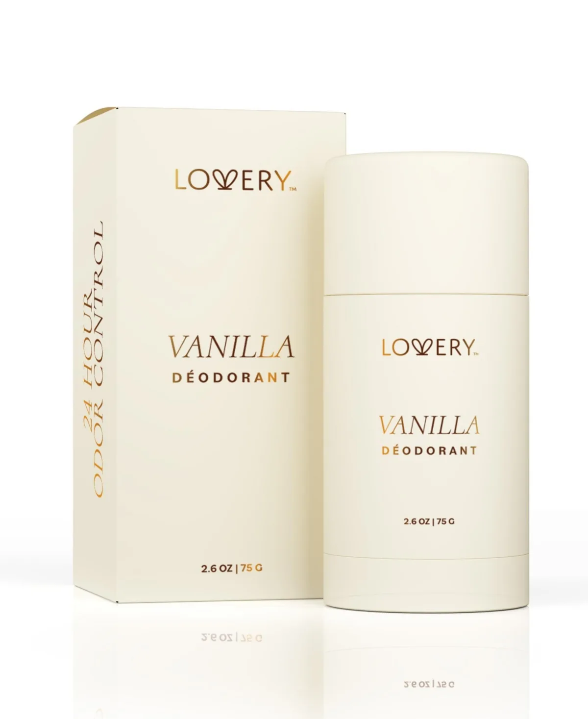 Vanilla Deodorant Stick 24 Hour Odor Control, 2.6oz by Lovery