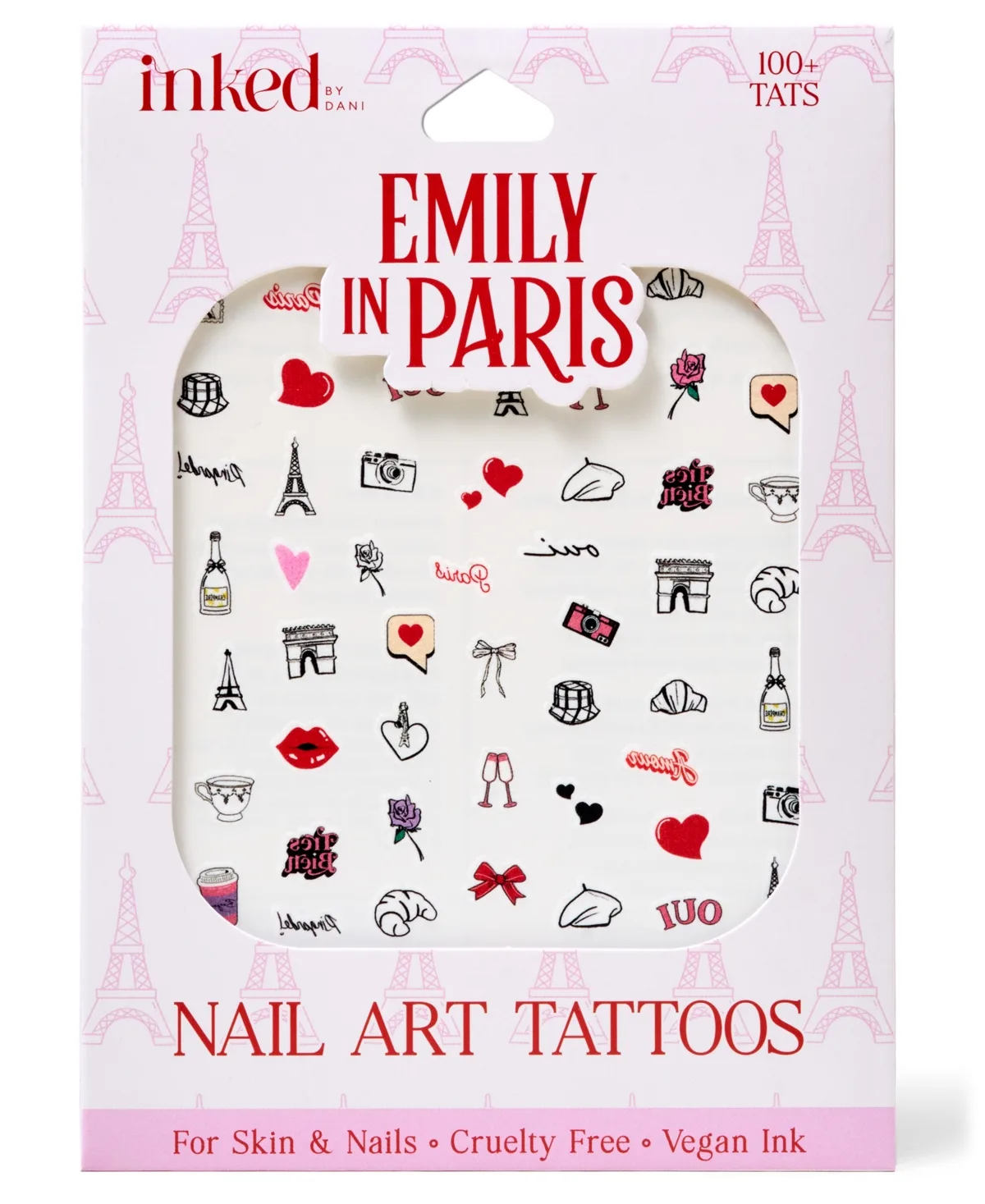 Emily in Paris Amour Nail Art Tattoos by Inked by Dani