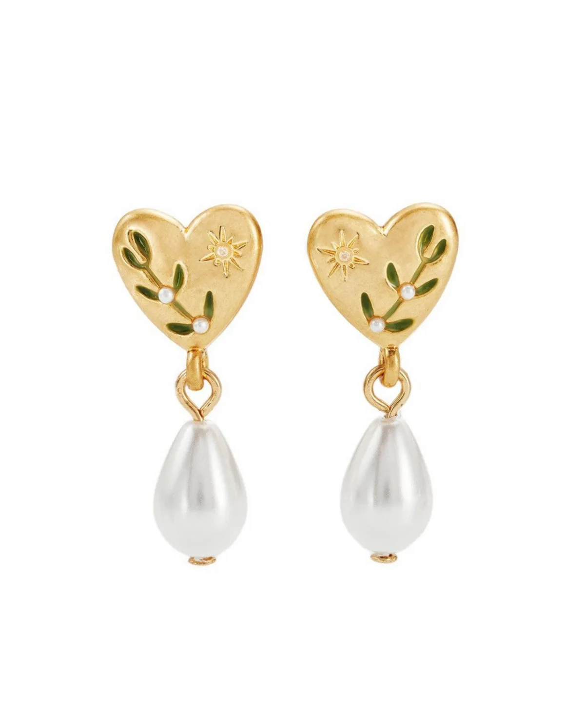 Niva Mistletoe and Pearl Earrings by Fable England