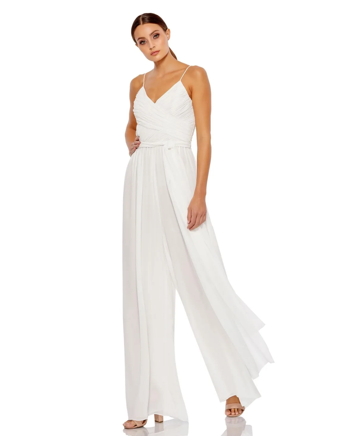 Ieena Ruched Sleeveless Tie Jumpsuit by M.A.C.