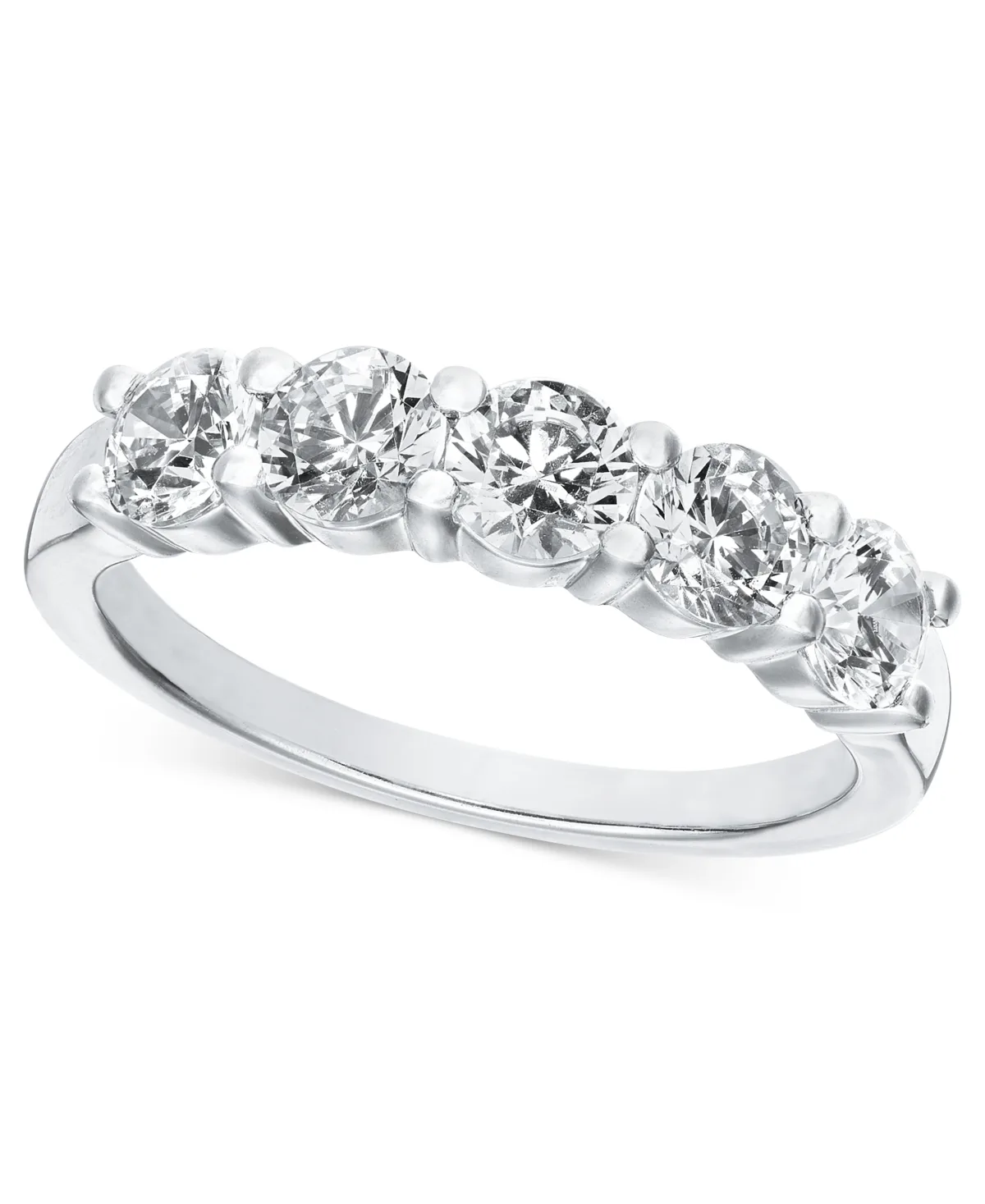 Diamond 5 Stone Band (1 1/2 ct. t.w.) in 14k White Gold by Macy's