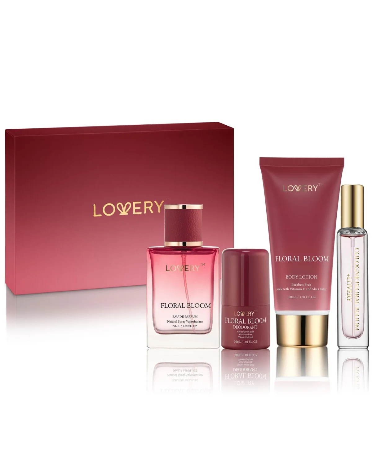 5-Piece Floral Bloom Eau De Parfum Gift Set by Lovery