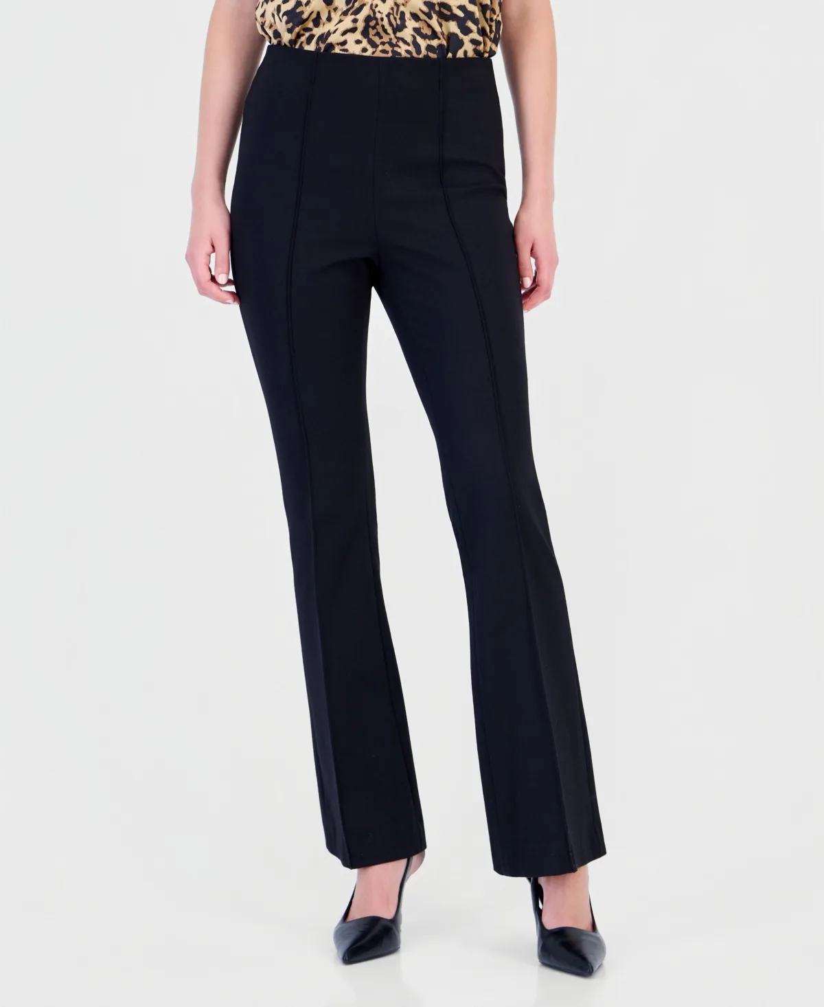 Pull-On Flare Mid-Rise Pants by Bar III