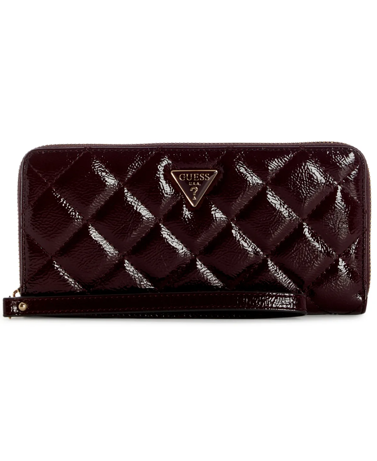 Juliet Zip Around Quilted Patent Wristlet by GUESS