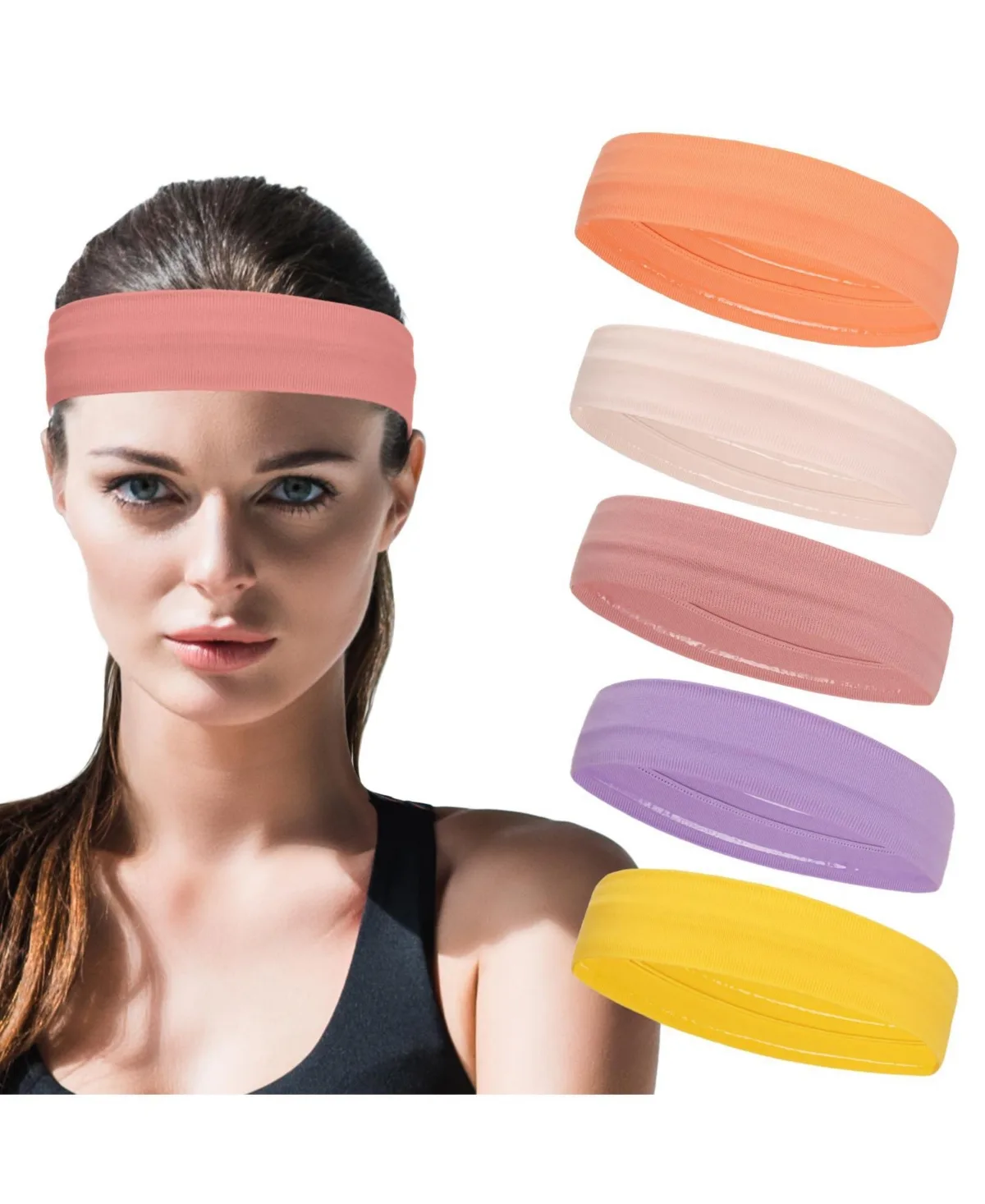 Non-Slip Running Headbands, 5-Piece Set by Peneyon