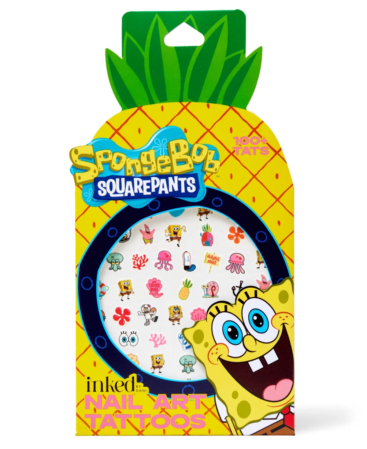 SpongeBob Pineapple Nail Art Tattoos by Inked by Dani