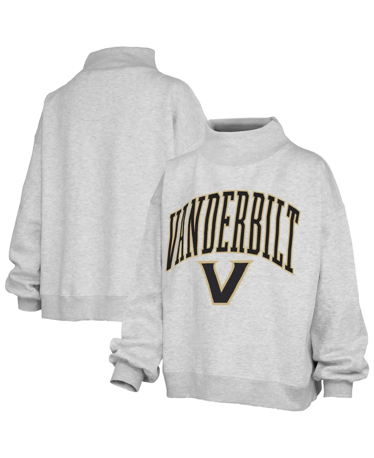 Vanderbilt Commodores Nelson Texture Lingo Oversized Mock-Neck Fleece Sweatshirt by Pressbox