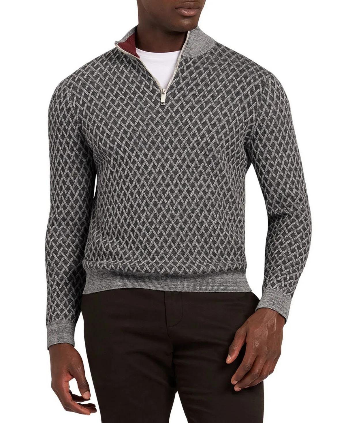 Dammon T-Stitch Quarter-Zip Funnel-Neck Sweater by Ted Baker