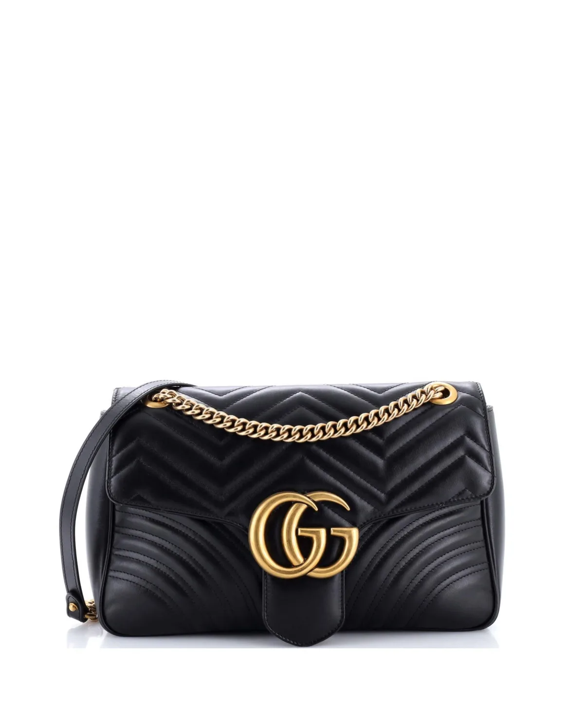Pre-Owned Gg Marmont Matelasse Medium Flap Shoulder Bag
